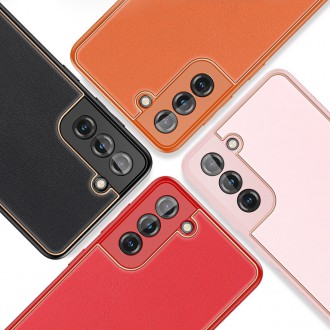 Dux Ducis Yolo elegant cover made of ecological leather for Samsung Galaxy S21 FE red