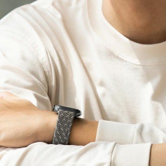 Uniq strap Aspen Apple Watch 44/42 / 45mm Series 4/5/6/7/8 / SE / SE2 Braided DE gray / pebble gray