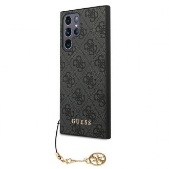 Guess GUHCS22LGF4GGR S908 S22 Ultra szary/grey hardcase 4G Charms Collection