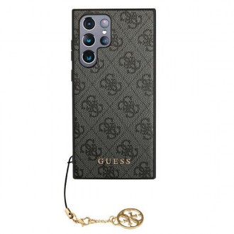 Guess GUHCS22LGF4GGR S908 S22 Ultra szary/grey hardcase 4G Charms Collection