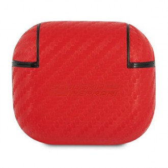 Kryt Ferrari FESA3CARE AirPods 3 červený/červený On Track PU Carbon