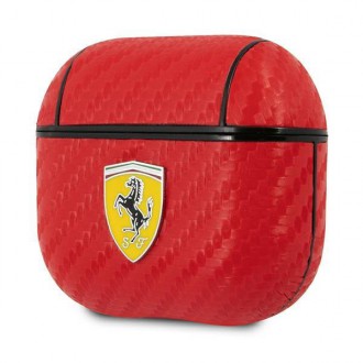 Kryt Ferrari FESA3CARE AirPods 3 červený/červený On Track PU Carbon
