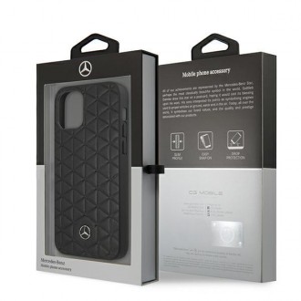 Mercedes MEHCP12LSPSBK iPhone 12 Pro Max 6,7" czarny/black hardcase Leather Quilted Embossed