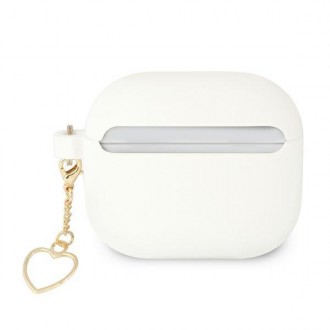 Guess GUA3LSCHSH kryt AirPods 3 bílý/bílý Silicon Charm Heart Collection