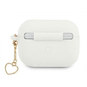 Guess GUAPLSCHSH kryt AirPods Pro bílá/bílá Silicone Charm Heart Collection