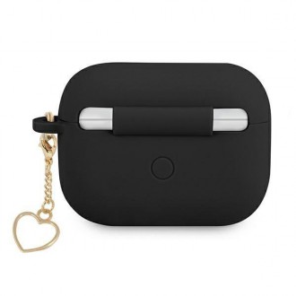 Guess GUAPLSCHSK AirPods Pro kryt black/black Silicone Charm Heart Collection
