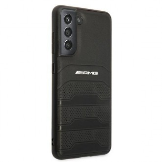 AMG AMHCS21FESGSEBK S21 FE G990 czarny/black hardcase Leather Debossed Lines