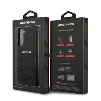AMG AMHCS21FESGSEBK S21 FE G990 czarny/black hardcase Leather Debossed Lines
