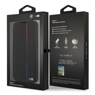 Etui BMW BMBKS22STRTBK S22 S901 czarny/black bookcase M Collection Triangles