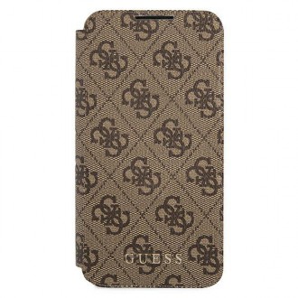 Guess GUBKS22MG4GFBR S22+ S906 brązowy/brown book 4G Metal Gold Logo