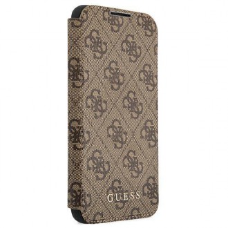Guess GUBKS22MG4GFBR S22+ S906 brązowy/brown book 4G Metal Gold Logo