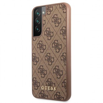Guess GUHCS22MG4GFBR S22+ S906 brązowy/brown hard case 4G Metal Gold Logo