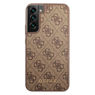 Guess GUHCS22MG4GFBR S22+ S906 brązowy/brown hard case 4G Metal Gold Logo