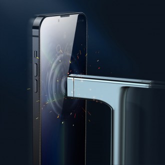 Baseus 2x tempered glass for iPhone 12 Pro Max with speaker cover + positioner (SGBL060802) (case friendly)