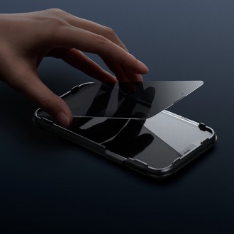 Baseus 2x tempered glass for iPhone 12 Pro Max with speaker cover + positioner (SGBL060802) (case friendly)
