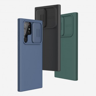 Nillkin CamShield Silky Silicone Case s krytem fotoaparátu pro Samsung Galaxy S22 Ultra černý