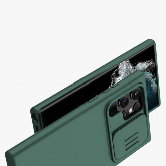 Nillkin CamShield Silky Silicone Case s krytem fotoaparátu pro Samsung Galaxy S22 Ultra černý