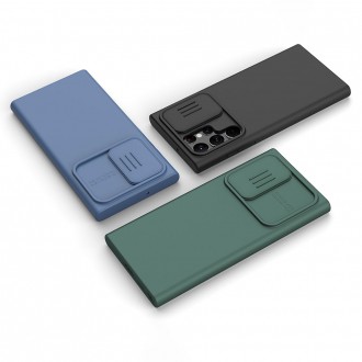Nillkin CamShield Silky Silicone Case s krytem fotoaparátu pro Samsung Galaxy S22 Ultra černý