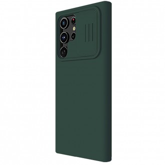 Nillkin CamShield Silky Silicone Case s krytem fotoaparátu pro Samsung Galaxy S22 Ultra zelený