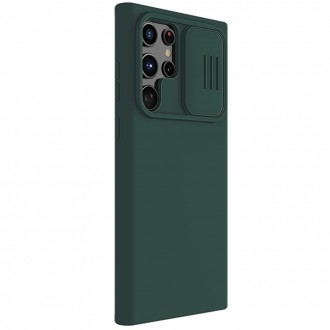 Nillkin CamShield Silky Silicone Case s krytem fotoaparátu pro Samsung Galaxy S22 Ultra zelený