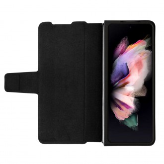 Nillkin Aoge Leather Case Flexible Armored Genuine Leather Case with Pocket for Samsung Galaxy Z Fold 3 Black