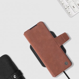 Nillkin Aoge Leather Case Flexible Armored Genuine Leather Case with Pocket for Samsung Galaxy Z Fold 3 Black