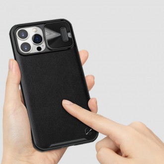 Nillkin CamShield Leather Case iPhone 13 Pro Max case with camera cover black