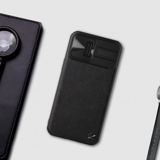 Nillkin CamShield Leather Case iPhone 13 Pro Max case with camera cover black