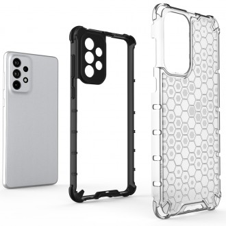 Honeycomb case armored cover with a gel frame for Samsung Galaxy A73 black