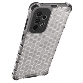 Honeycomb case armored cover with a gel frame for Samsung Galaxy A73 black