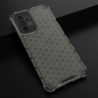 Honeycomb case armored cover with a gel frame for Samsung Galaxy A73 black
