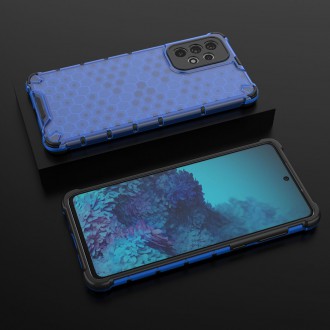 Honeycomb case armored cover with a gel frame for Samsung Galaxy A73 blue