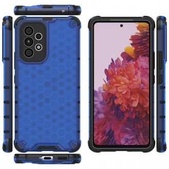 Honeycomb case armored cover with a gel frame for Samsung Galaxy A73 blue
