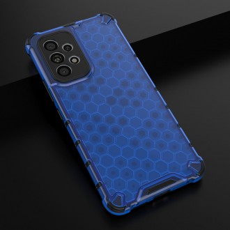 Honeycomb case armored cover with a gel frame for Samsung Galaxy A73 blue