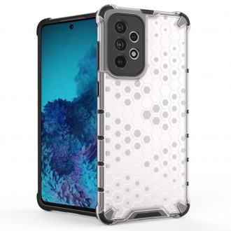 Honeycomb case armored cover with a gel frame for Samsung Galaxy A73 transparent