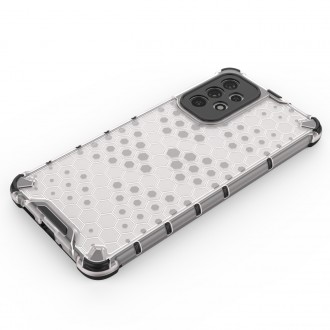 Honeycomb case armored cover with a gel frame for Samsung Galaxy A73 transparent