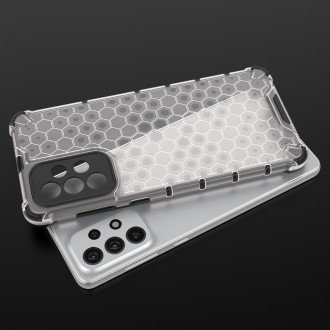 Honeycomb case armored cover with a gel frame for Samsung Galaxy A73 transparent