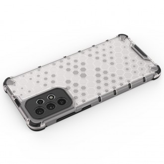 Honeycomb case armored cover with a gel frame for Samsung Galaxy A73 transparent