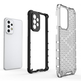 Honeycomb case armored cover with a gel frame for Samsung Galaxy A33 5G black