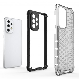 Honeycomb case armored cover with a gel frame for Samsung Galaxy A33 5G transparent