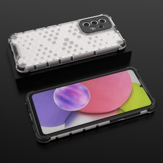 Honeycomb case armored cover with a gel frame for Samsung Galaxy A33 5G transparent