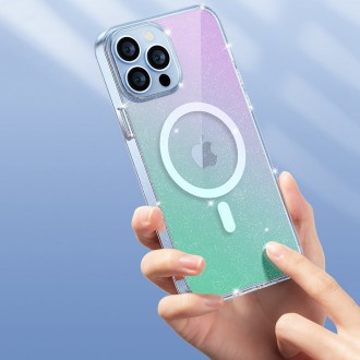 Kingxbar PQY Elegant Series Magnetic Case for iPhone 13 Pro Cover Rainbow Cover (MagSafe Compatible)