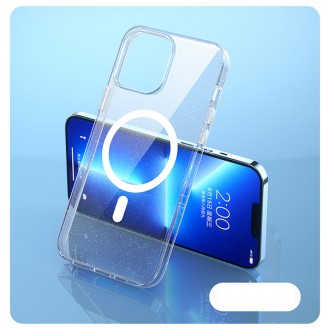 Kingxbar PQY Elegant Series Magnetic Case for iPhone 13 Housing Cover Silver (MagSafe Compatible)