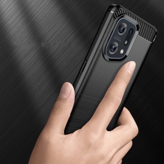 Carbon Case flexible cover case Oppo Find X5 black