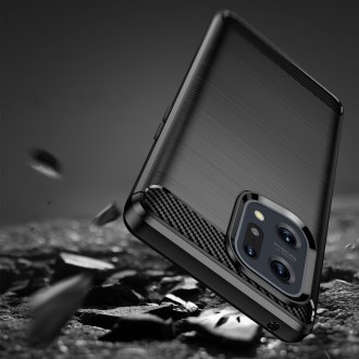 Carbon Case flexible cover case Oppo Find X5 black