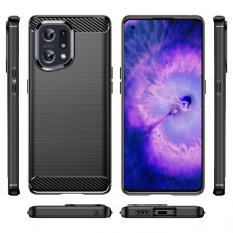 Carbon Case flexible cover case Oppo Find X5 black