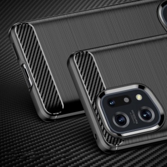 Carbon Case flexible cover case Oppo Find X5 black