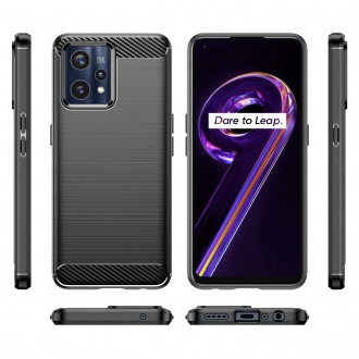 Carbon Case Flexible Cover Realme 9 Pro + (9 Pro Plus) black