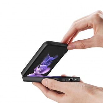 Dux Ducis Fino case is nylon covered Samsung Galaxy Z Flip 3 black