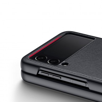 Dux Ducis Fino case is nylon covered Samsung Galaxy Z Flip 3 black
